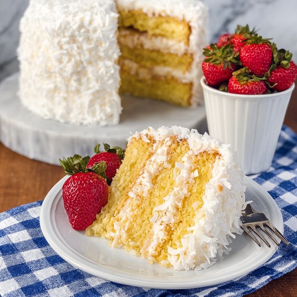 Coconut Cake with Sour Cream Frosting Recipe - Recipe Image