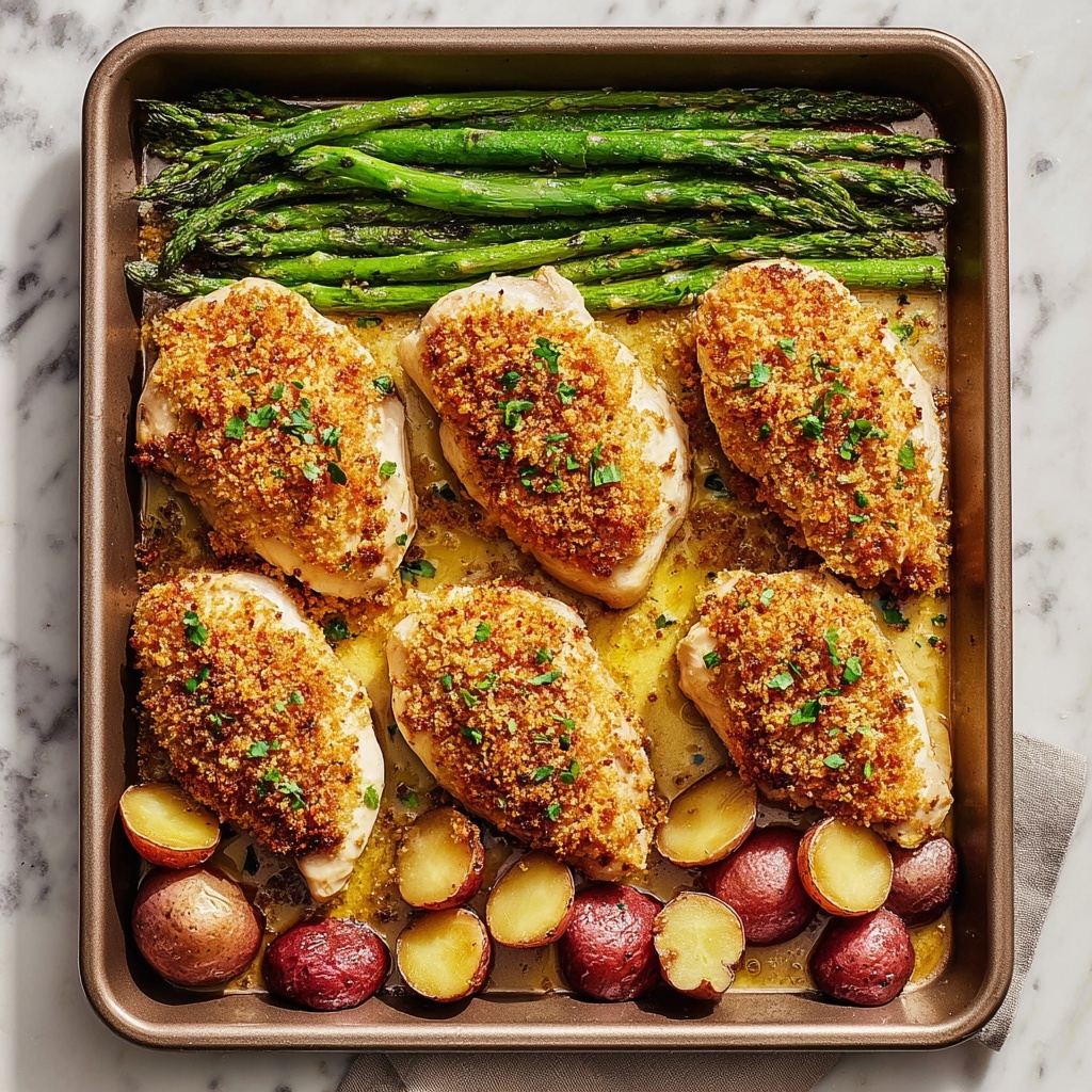 Parmesan Crusted Chicken Sheet Pan Dinner Recipe - Recipe Image