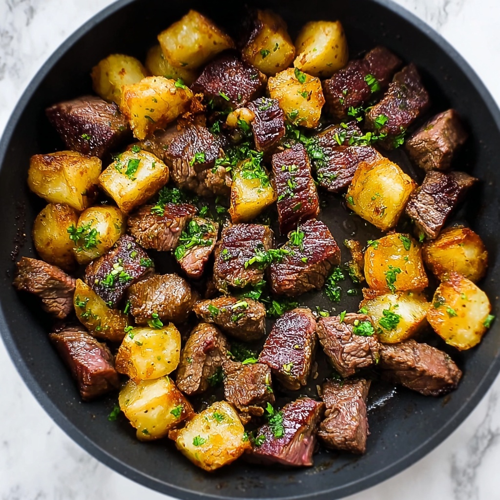 Garlic Butter Steak Bites and Potatoes Recipe - Recipe Image