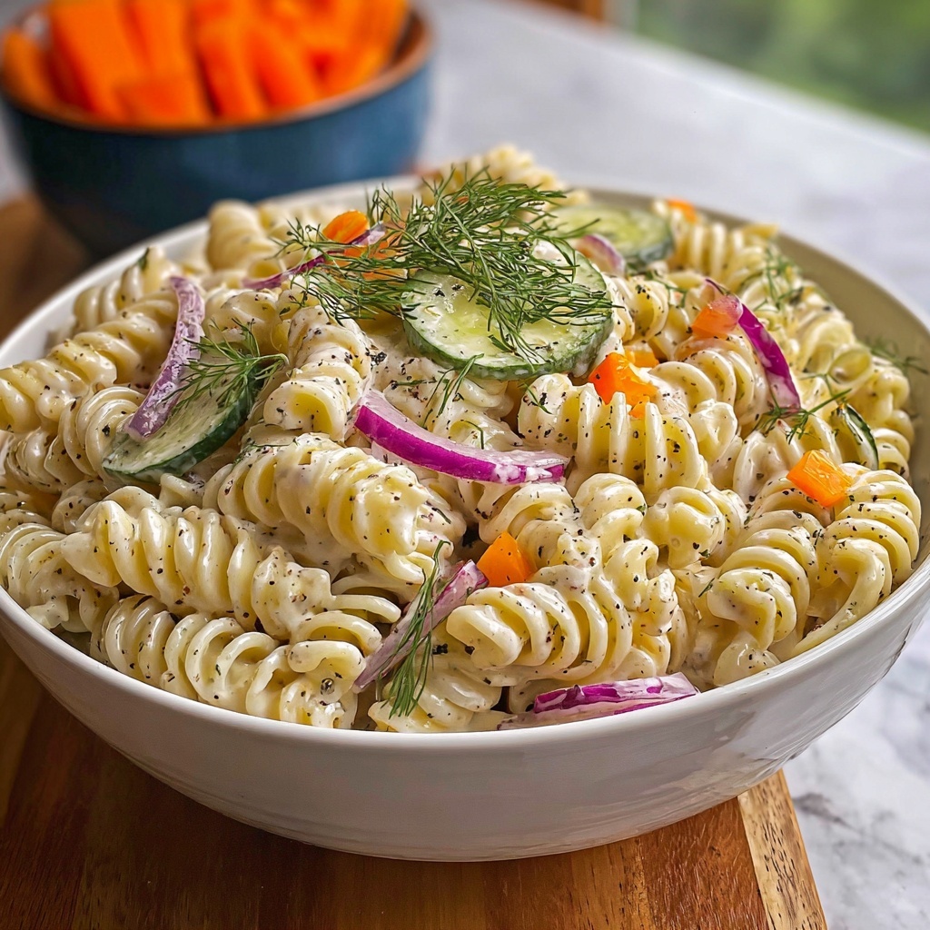 Tangy Dill Pickle Pasta Salad Recipe - Recipe Image