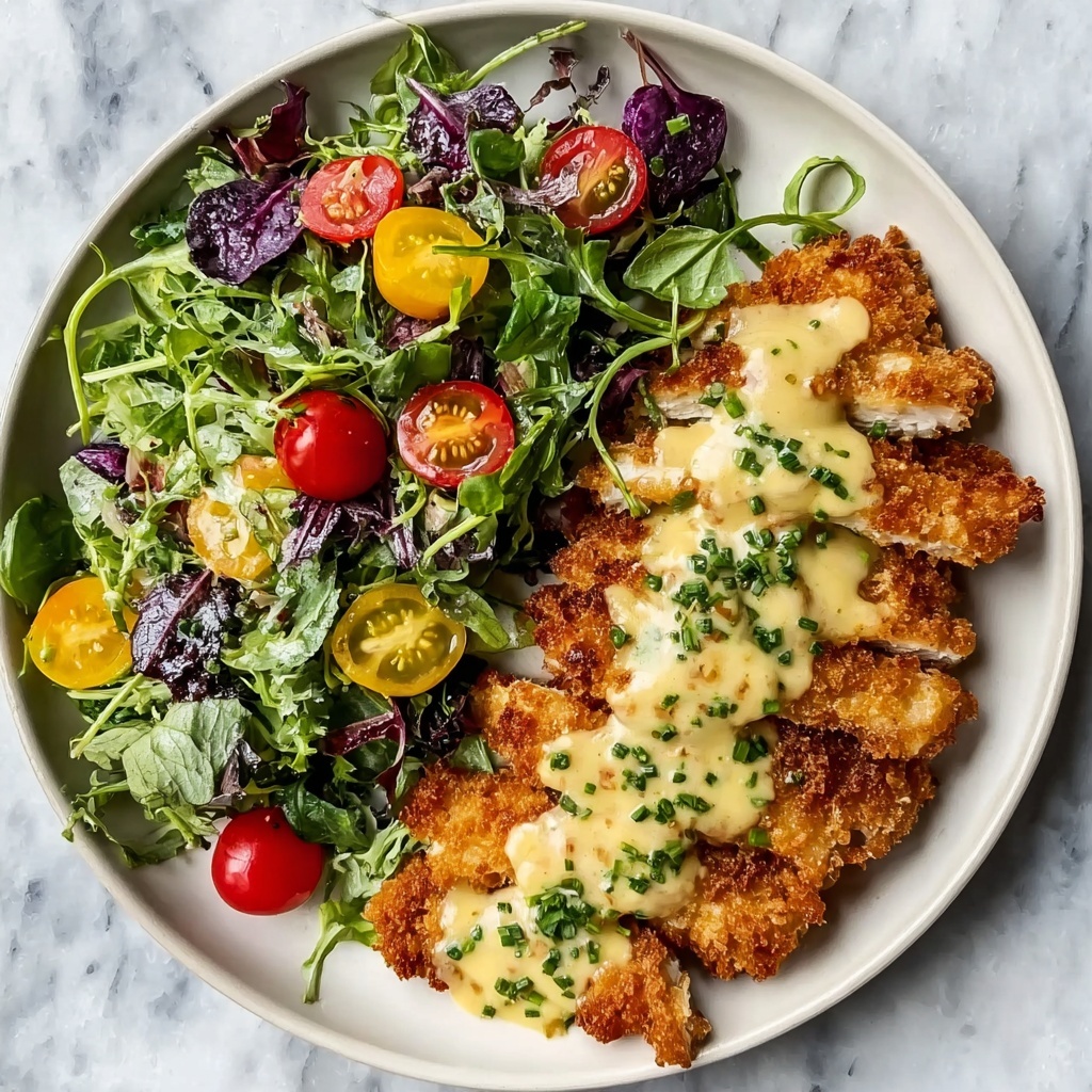 Pretzel Crusted Chicken with Cheddar Mustard Sauce Recipe - Recipe Image