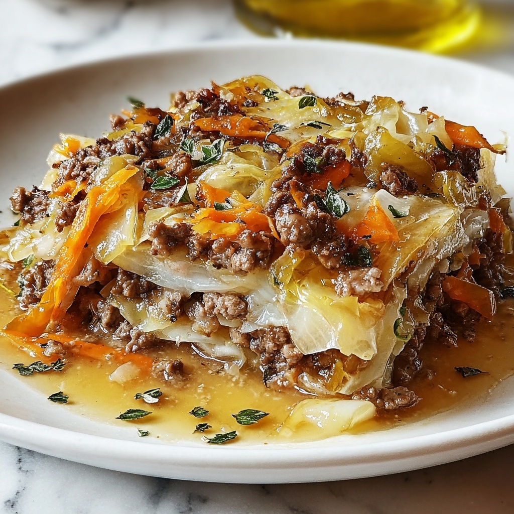 Cabbage and Ground Beef Skillet Recipe - Recipe Image