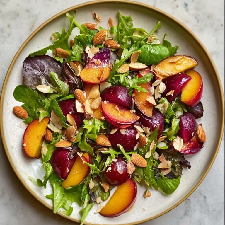 Unique French Beans with Sliced Peach and Basil Recipe