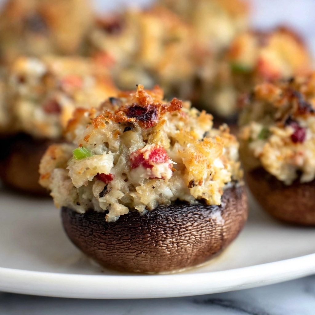 Creamy Crab Stuffed Mushrooms Recipe - Recipe Image