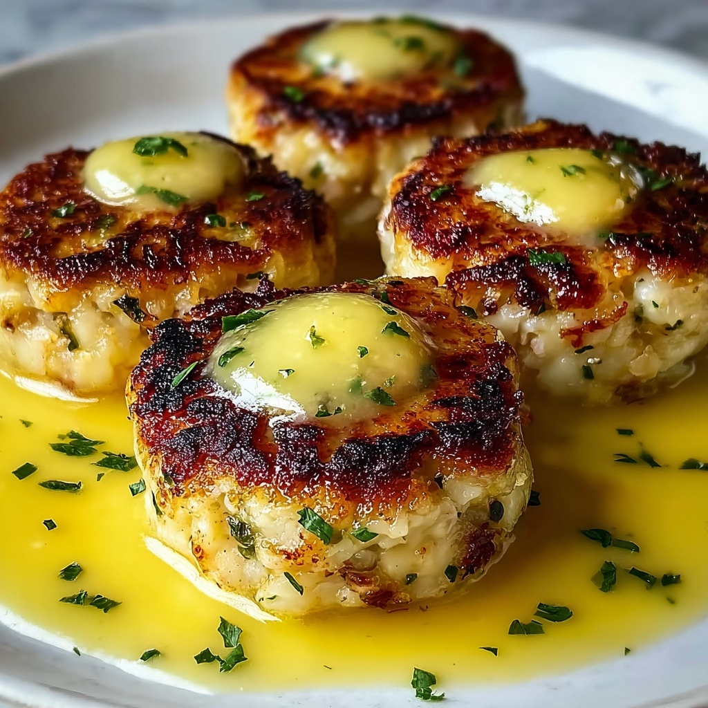 Cheddar Bay Crab Cakes with Lemon Butter Drizzle Recipe - Recipe Image