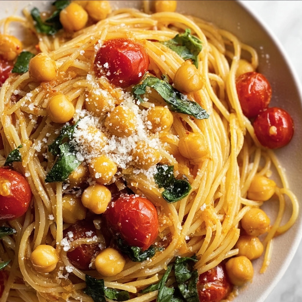 Slow Roasted Chickpea and Tomato Pasta Recipe - Recipe Image