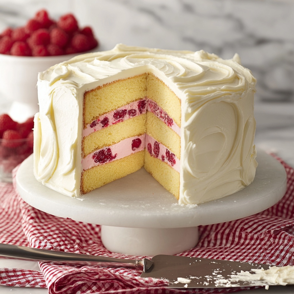 Raspberry Cake with Lemon Buttercream Recipe - Recipe Image