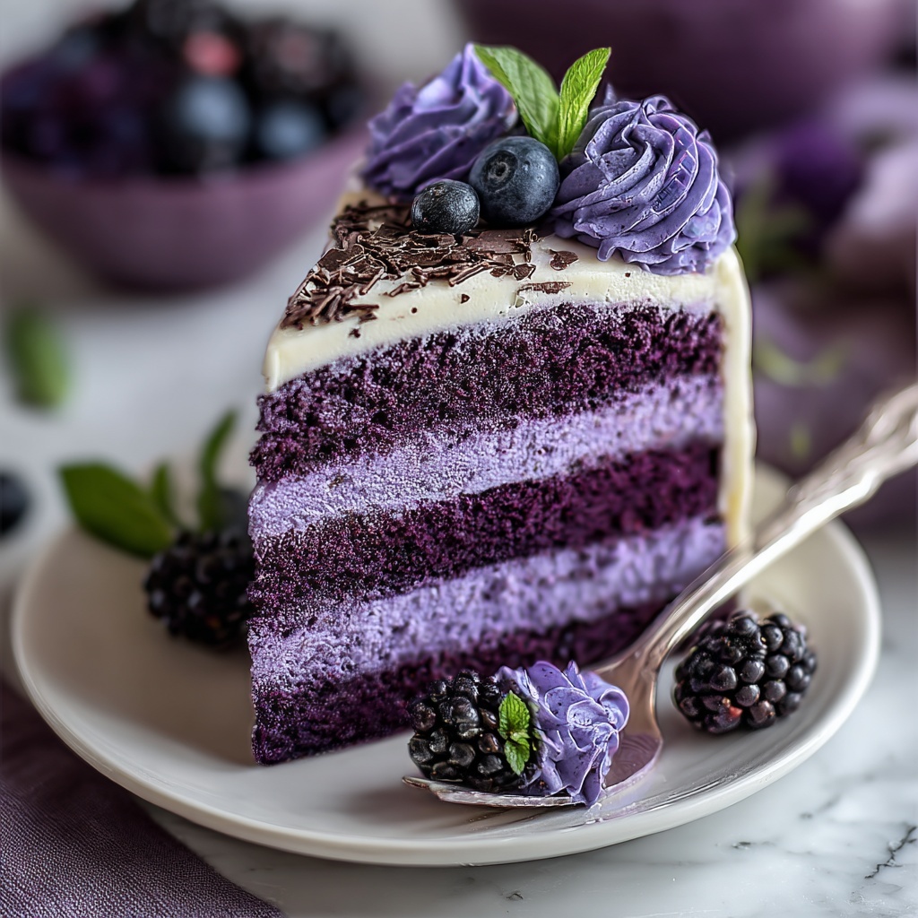 Purple Velvet Cake with White Chocolate Cream Cheese Frosting Recipe - Recipe Image