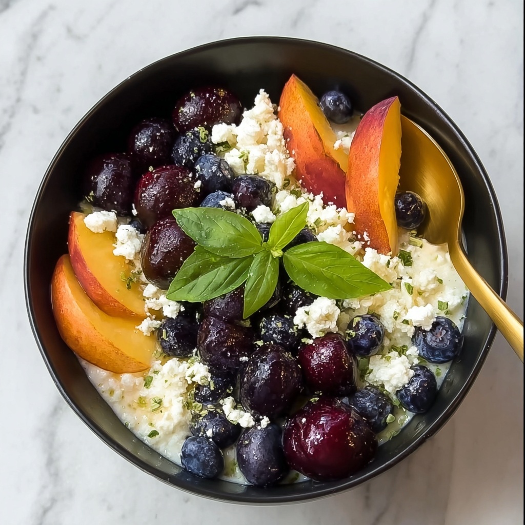 Blueberry Peach Feta Salad with Honey-Lemon Vinaigrette Recipe - Recipe Image