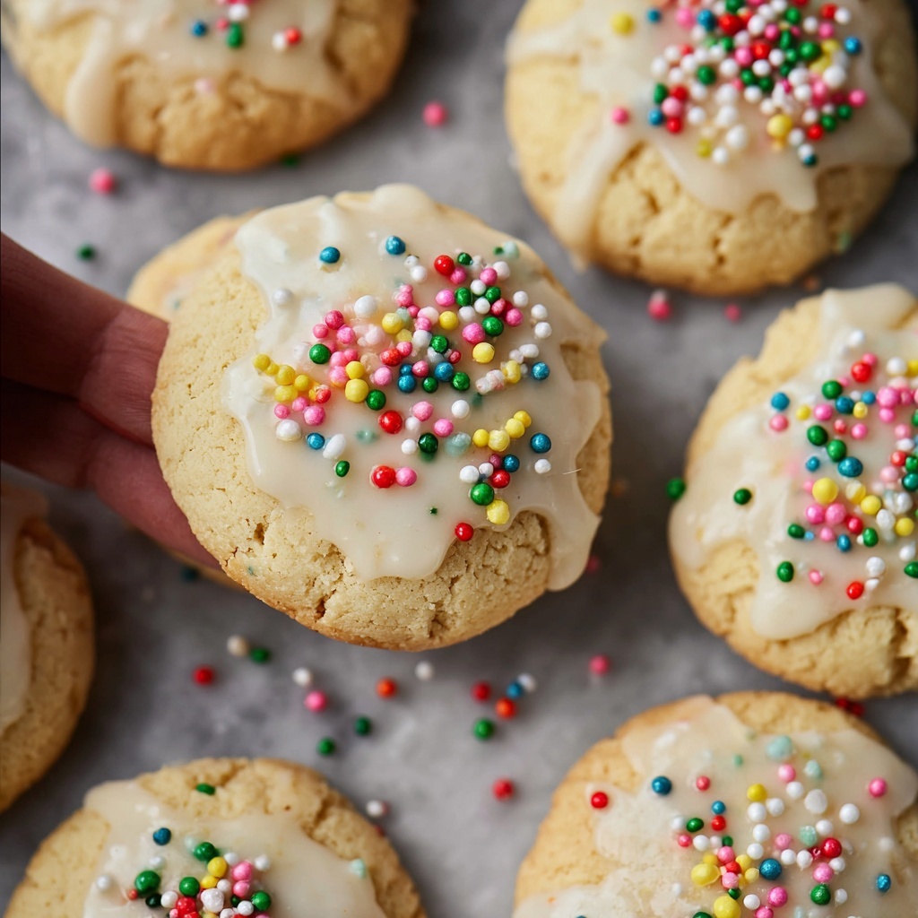 Soft Ricotta Italian Christmas Cookies with Almond Glaze Recipe - Recipe Image