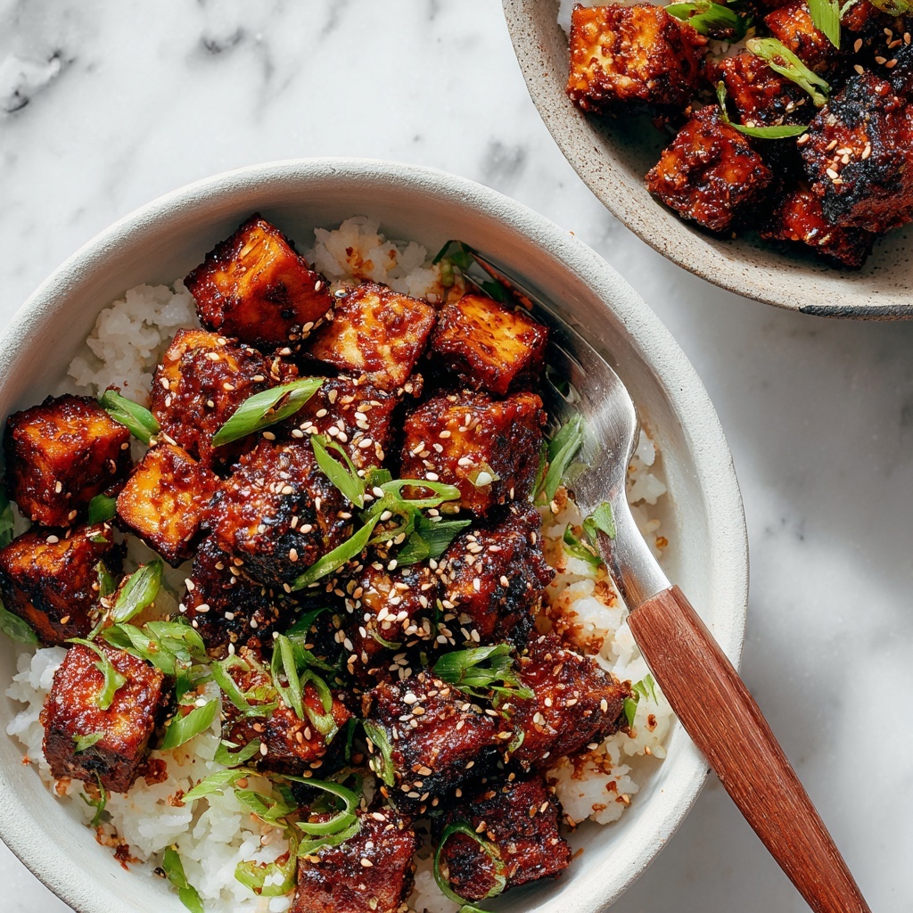 Crispy Gochujang Korean Tofu Recipe - Recipe Image