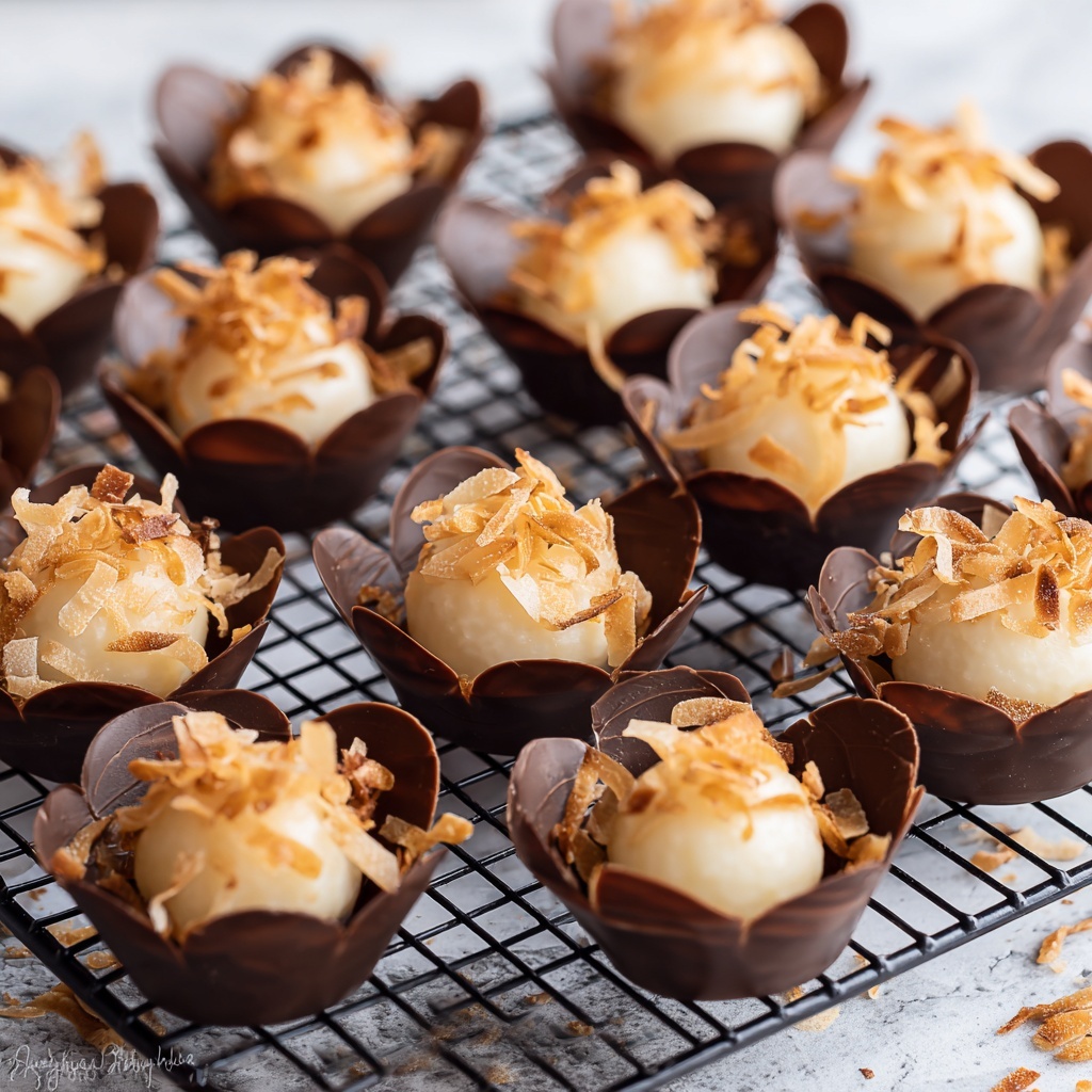 Coconut Macaroons Dipped in Chocolate Recipe - Recipe Image