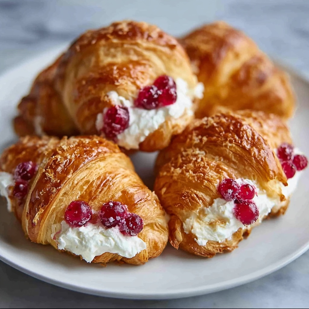 Air Fryer Cherry Cream Cheese Croissants Recipe - Recipe Image