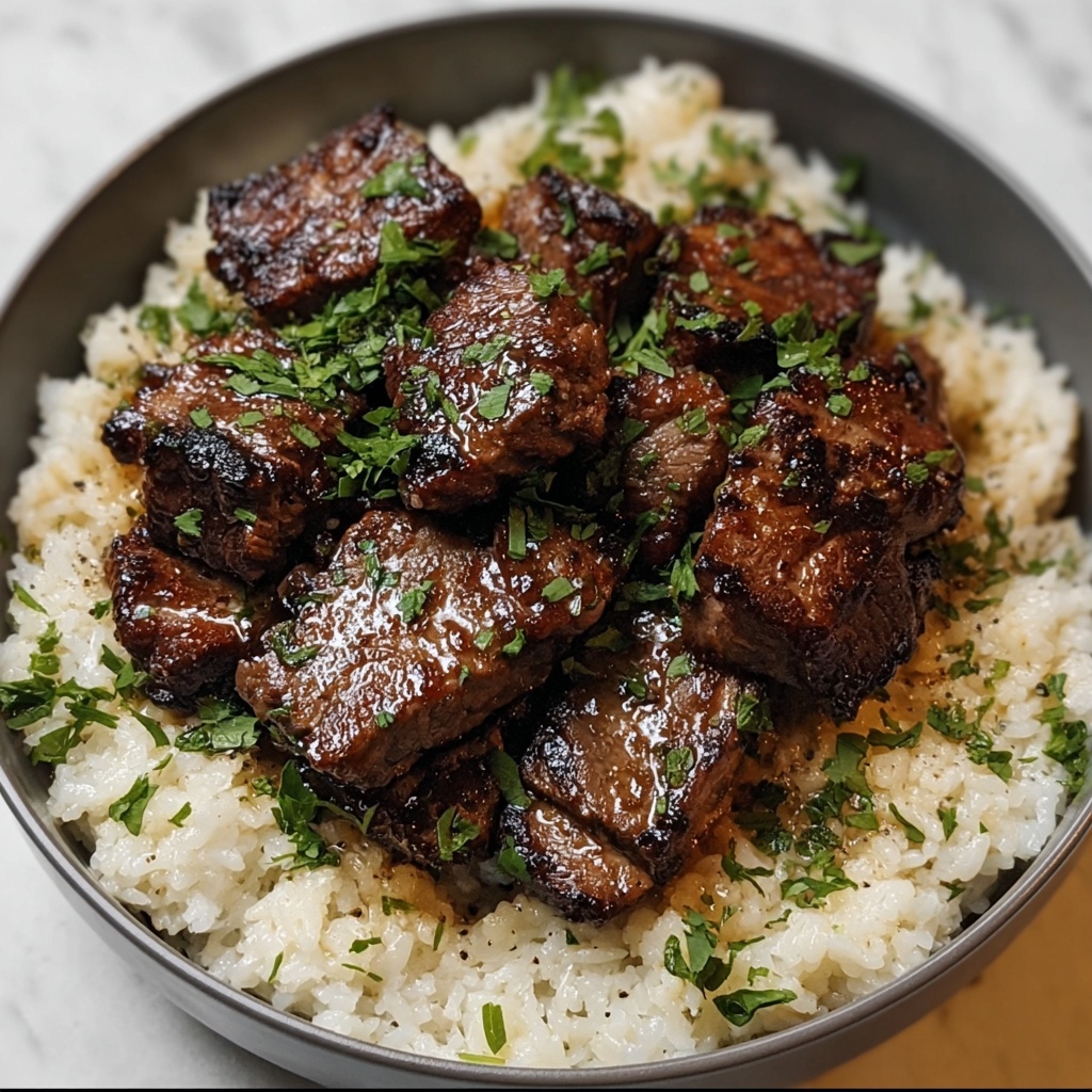 Honey Garlic Butter Steak and Rice Skillet Recipe - Recipe Image