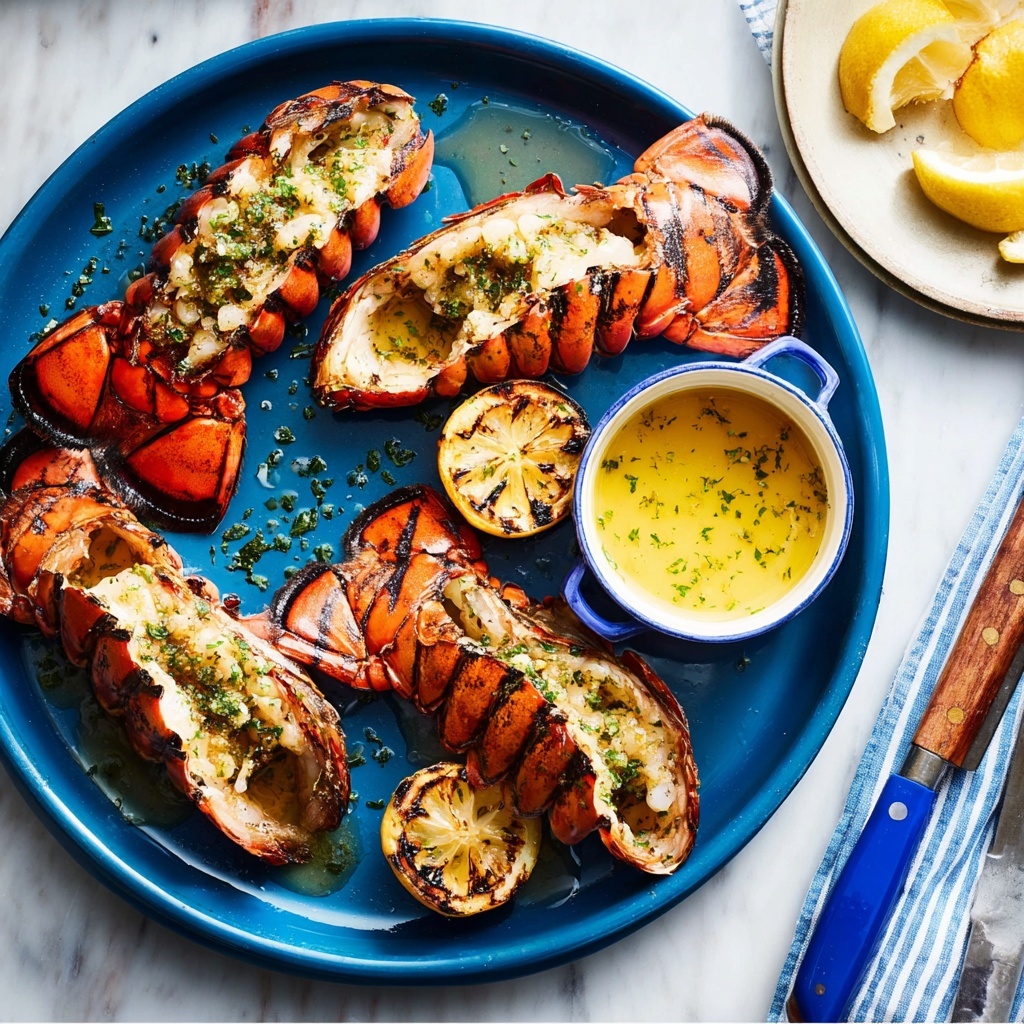 Grilled Lobster Tails with Garlic Lemon Butter Sauce Recipe - Recipe Image