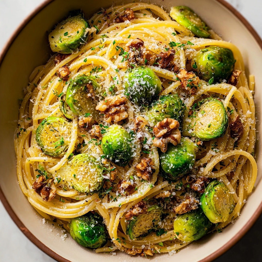 Brown Butter Brussels Sprouts Pasta Recipe - Recipe Image