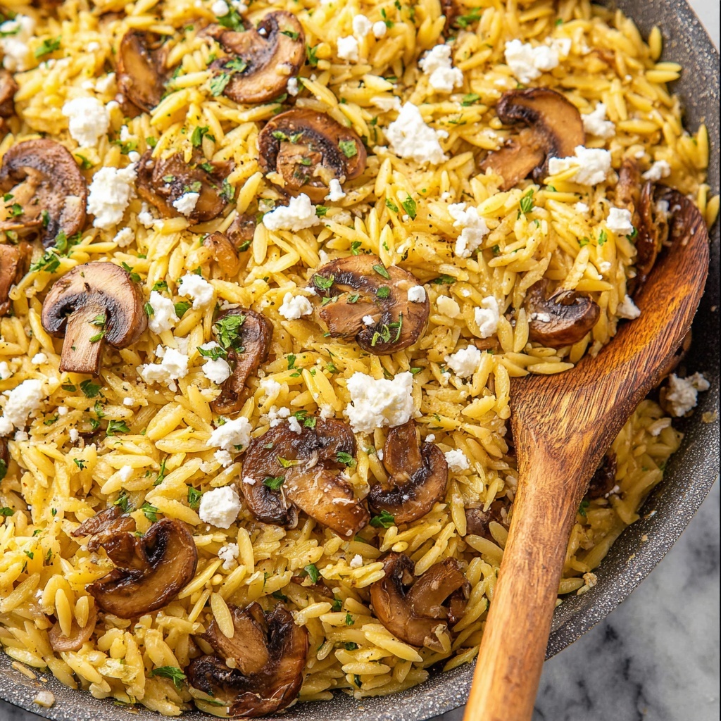 Creamy Mushroom Orzo with Feta Recipe - Recipe Image