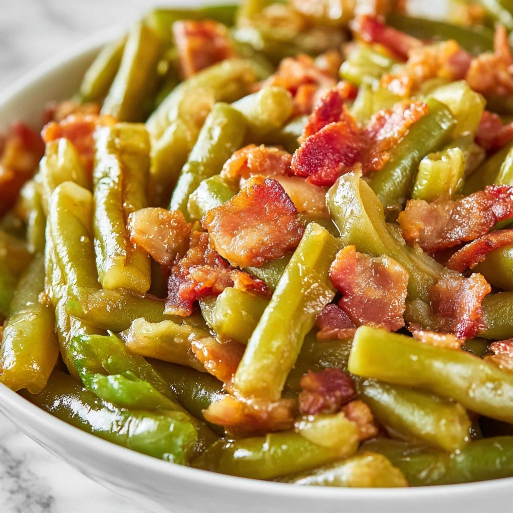 BBQ Smothered Green Beans Recipe - Recipe Image