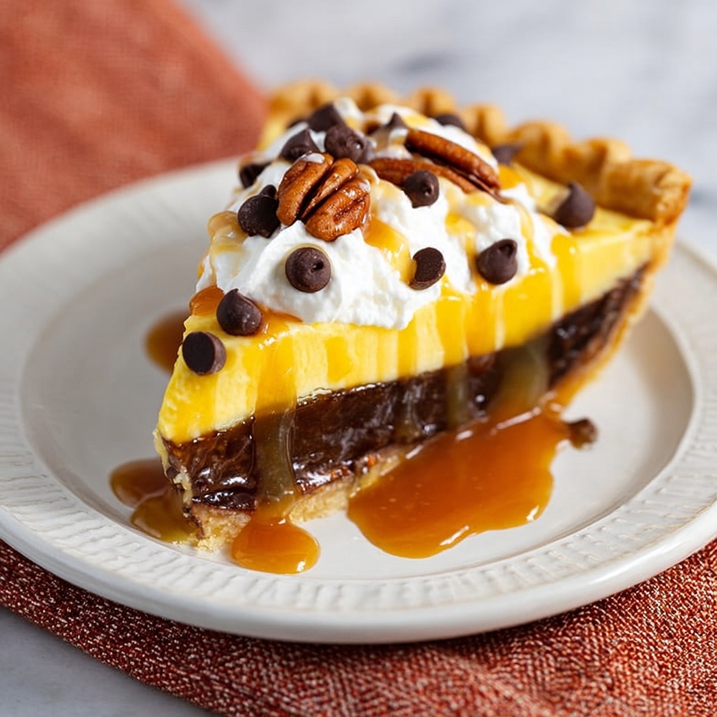 Turtle Cheesecake Pie Recipe - Recipe Image