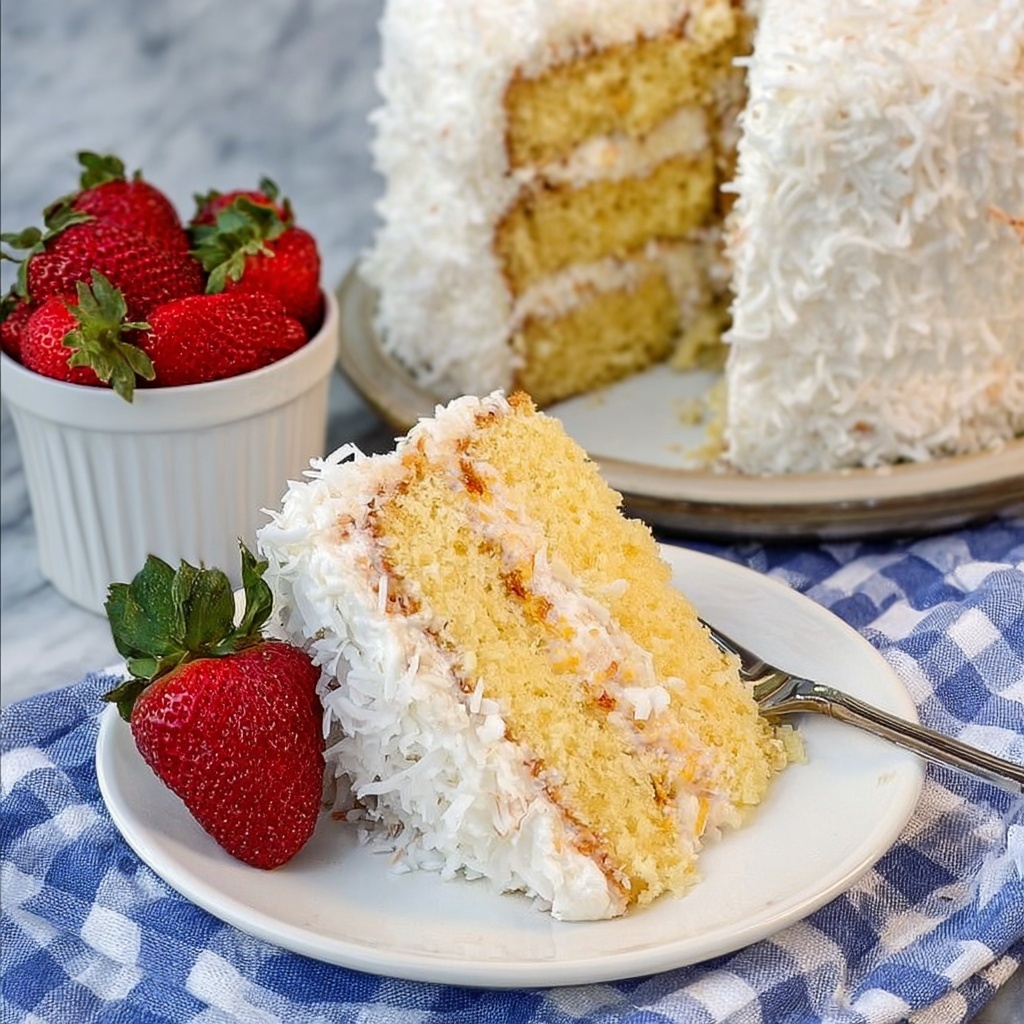 Coconut Cake with Sour Cream Frosting Recipe - Recipe Image