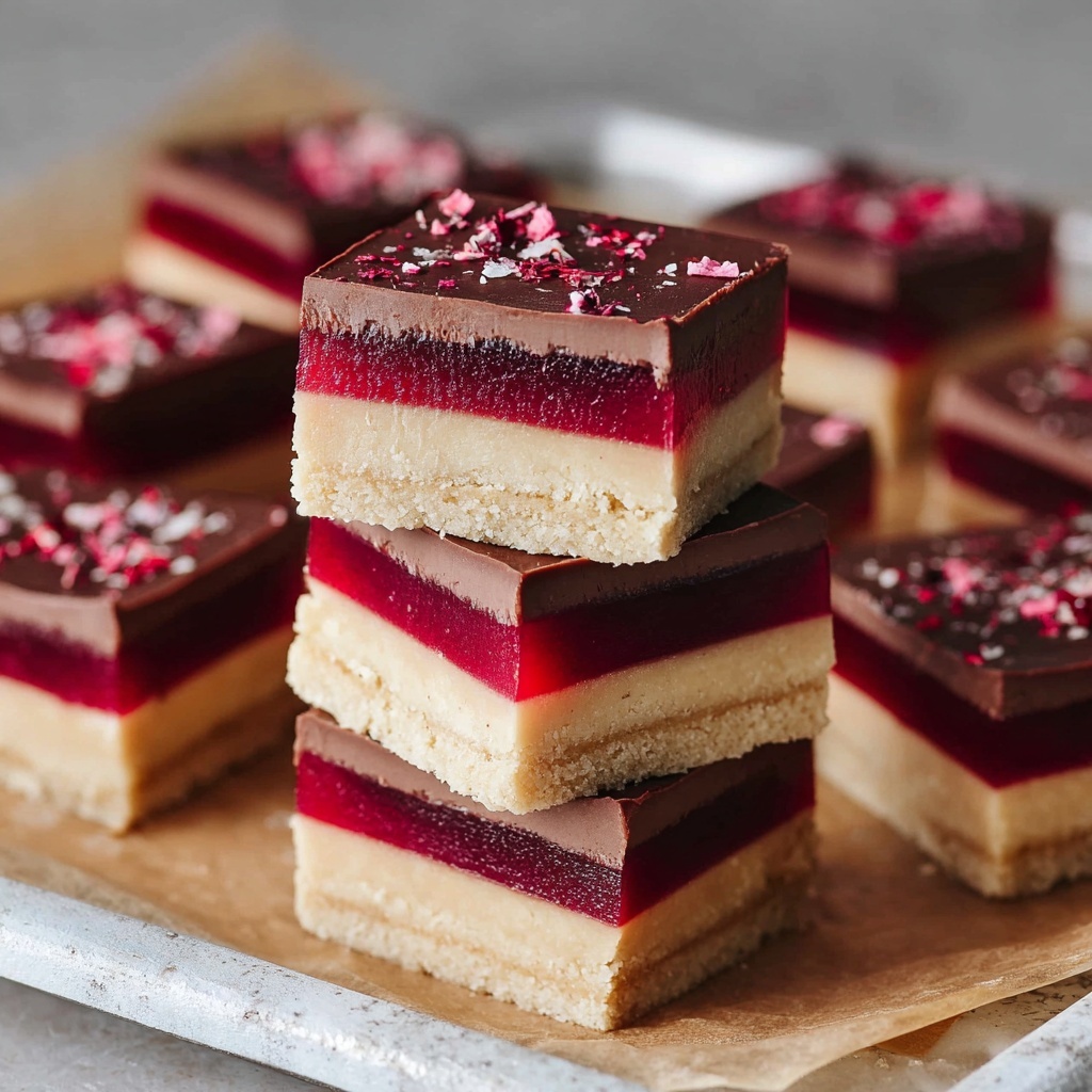 Raspberry Caramel Millionaires Shortbread Recipe - Recipe Image