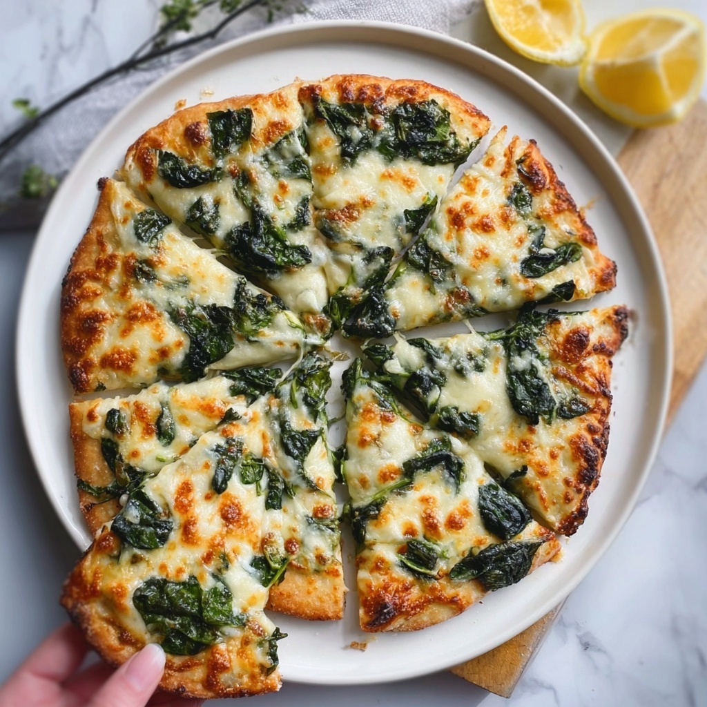 Spinach White Pizza Recipe - Recipe Image