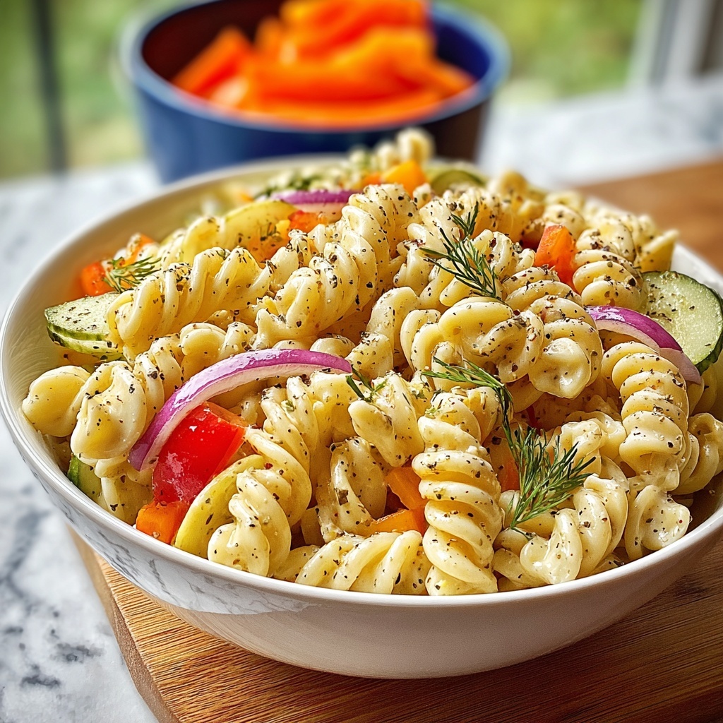 Tangy Dill Pickle Pasta Salad Recipe - Recipe Image