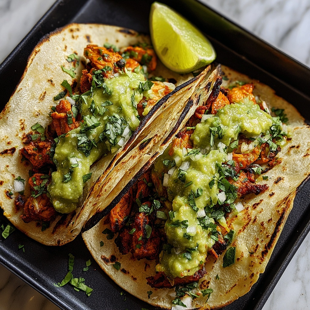 Crispy Poblano Chicken Tacos with Avocado-Jalapeño Salsa Recipe - Recipe Image