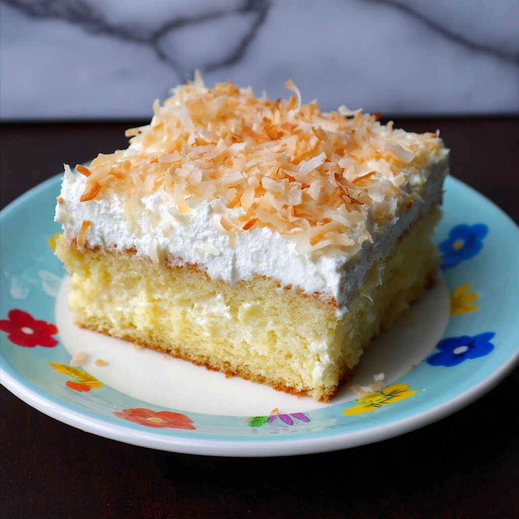 Easy Hawaiian Pineapple Coconut Poke Cake Recipe - Recipe Image