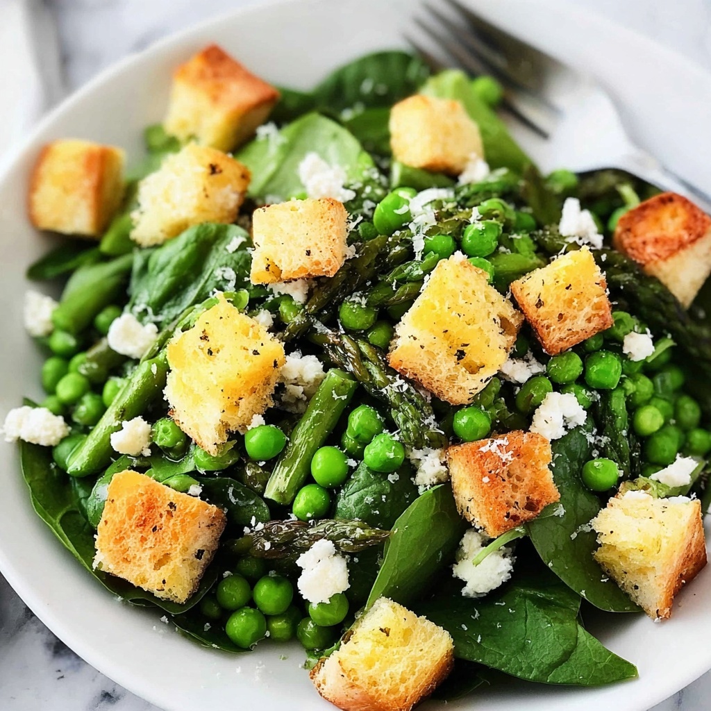 Spring Panzanella Salad with Roasted Asparagus and Feta Recipe - Recipe Image
