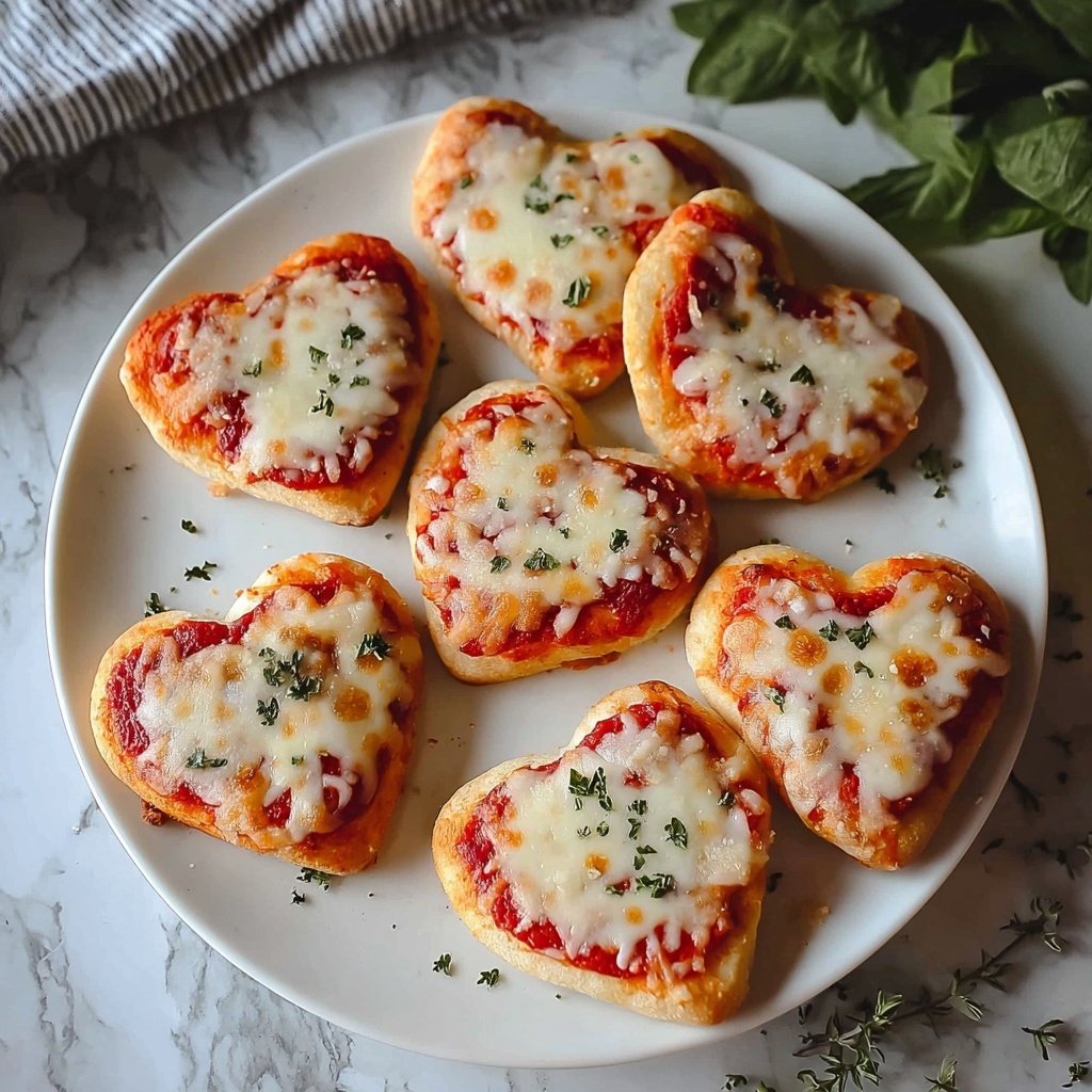 Mini Heart-Shaped Pizzas Recipe - Recipe Image