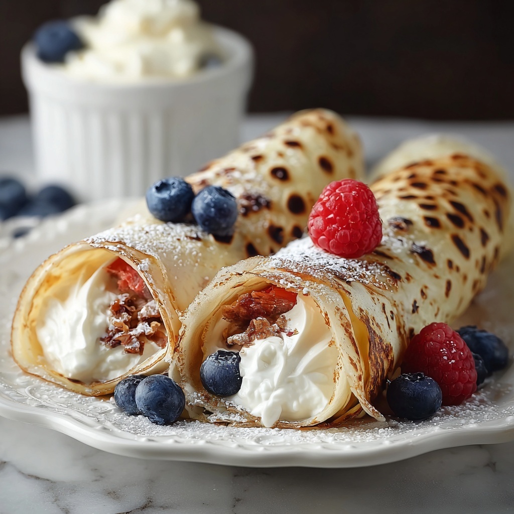 Cheesecake Crepe Roll-Ups Recipe - Recipe Image
