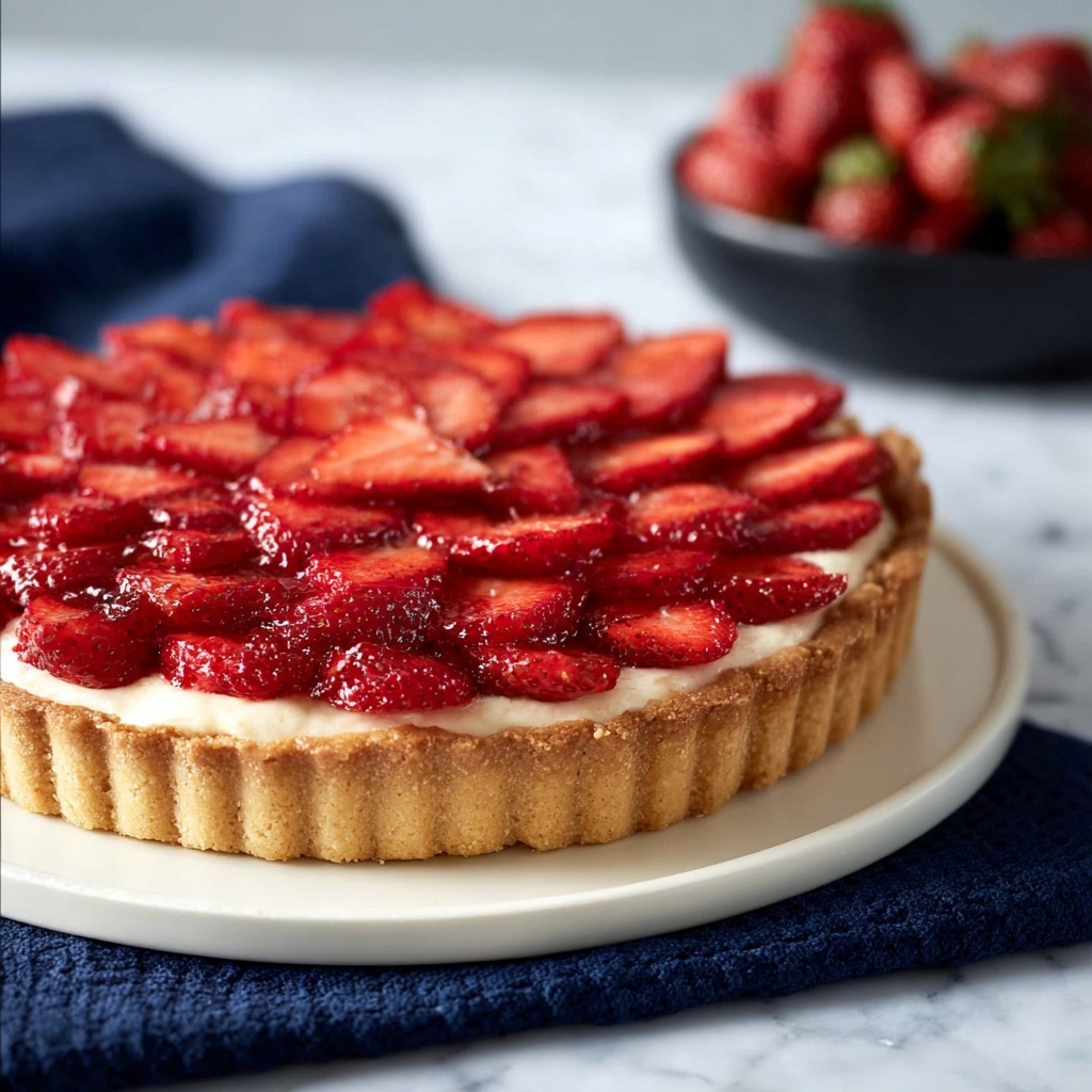 Strawberry Tart with Pastry Cream and Glazed Strawberries Recipe - Recipe Image