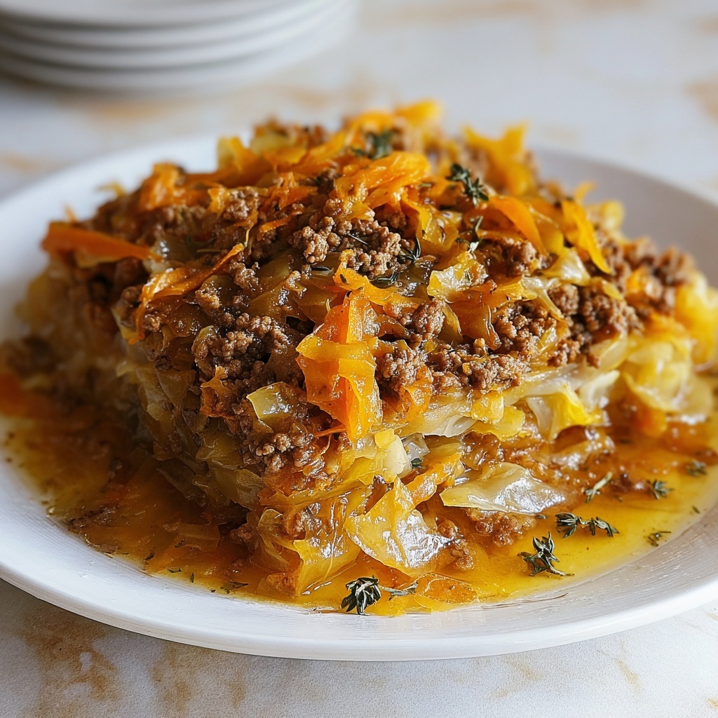 Cabbage and Ground Beef Skillet Recipe - Recipe Image