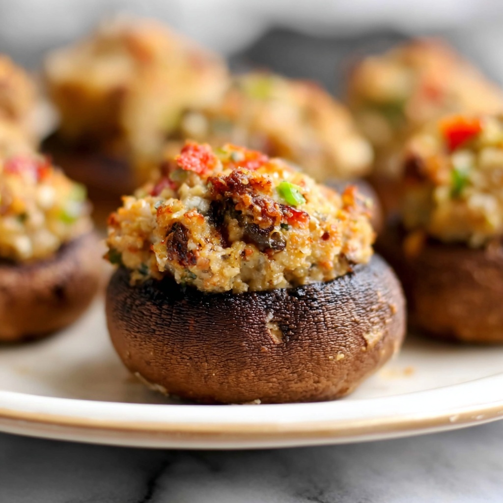 Creamy Crab Stuffed Mushrooms Recipe - Recipe Image
