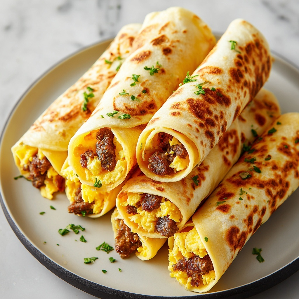 Egg and Sausage Breakfast Taquitos Recipe - Recipe Image