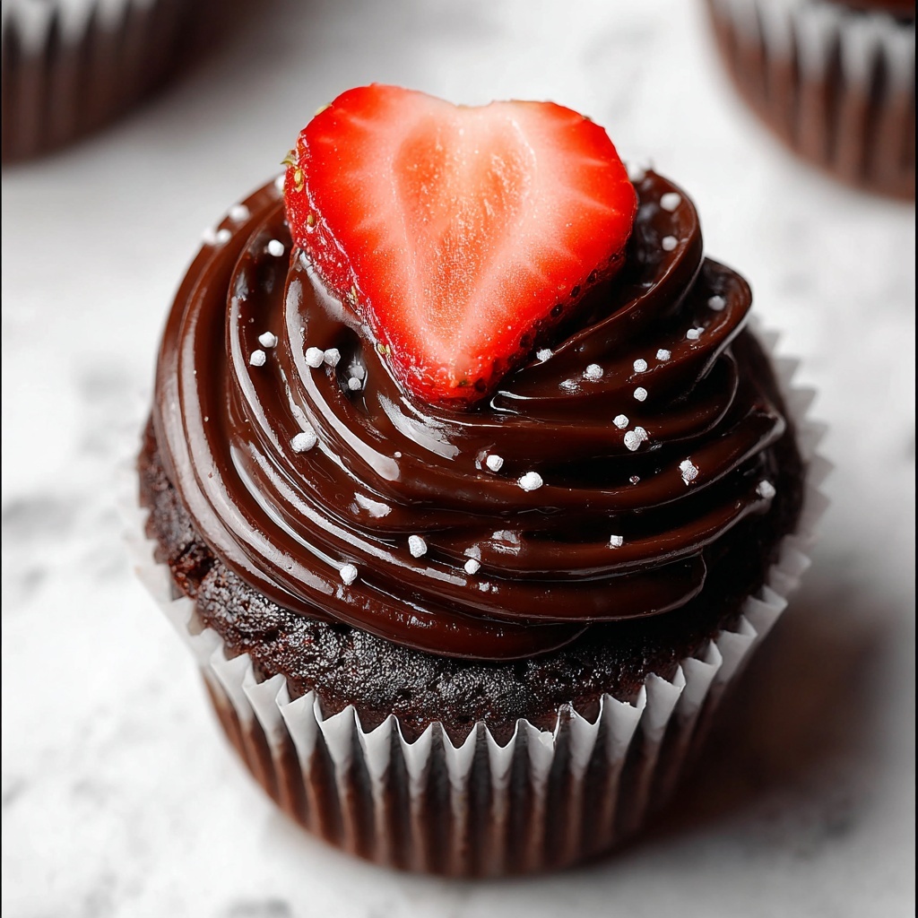 Chocolate-Covered Strawberry Cupcakes Recipe - Recipe Image