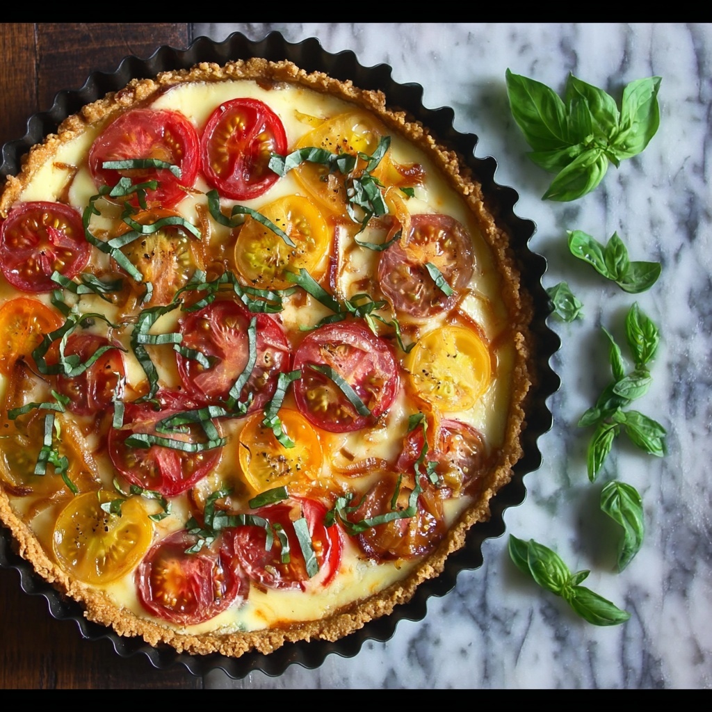 Beefsteak Tomato Tart with Caramelized Onions and Thyme Recipe - Recipe Image