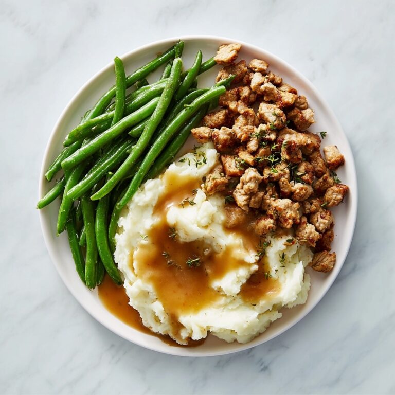 Garlic Butter Steak Bites with Mashed Potatoes and Green Beans Recipe