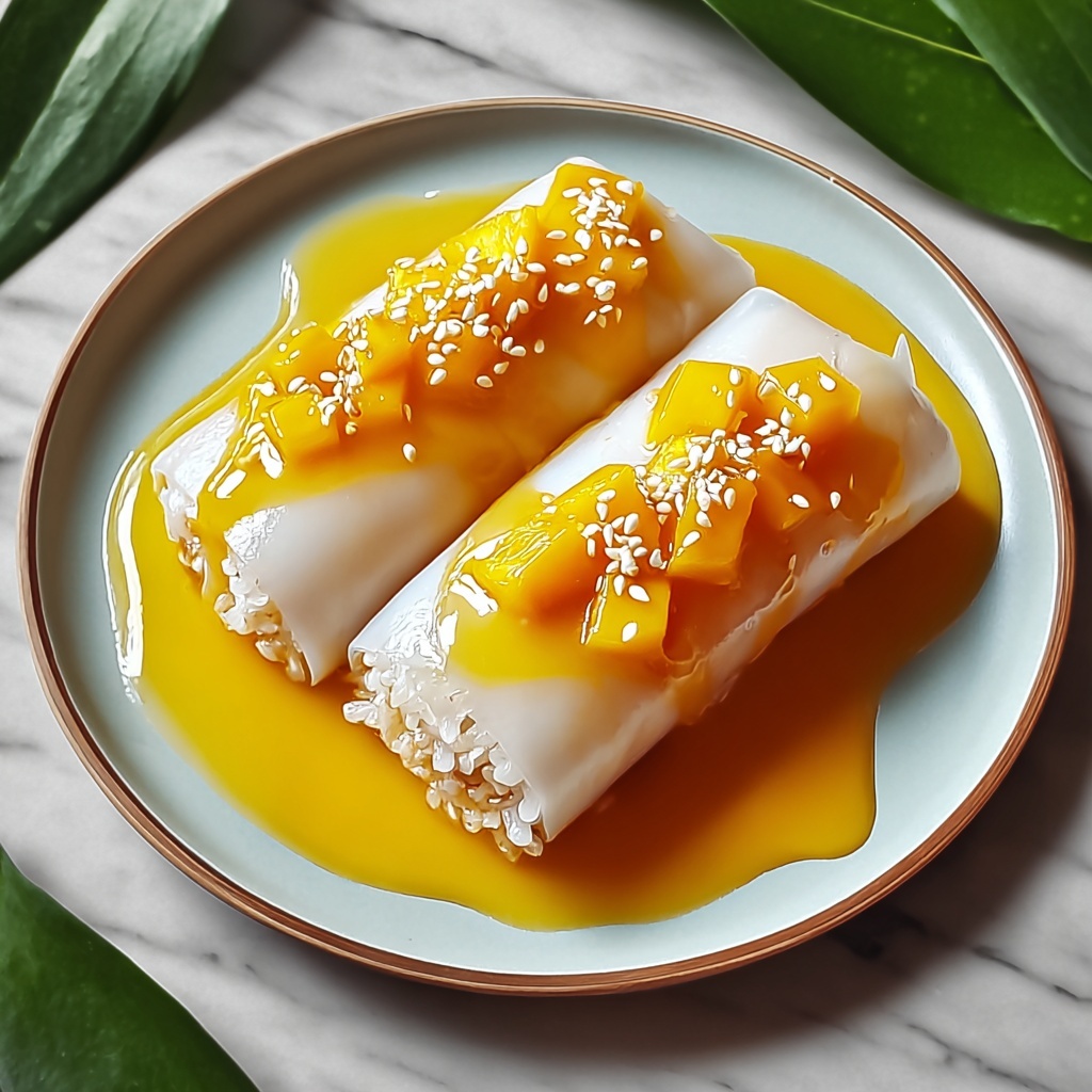 Sweet Mango Sticky Rice Rolls Recipe - Recipe Image
