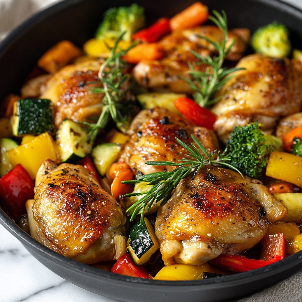 Healthy Chicken and Vegetables Skillet Recipe - Recipe Image