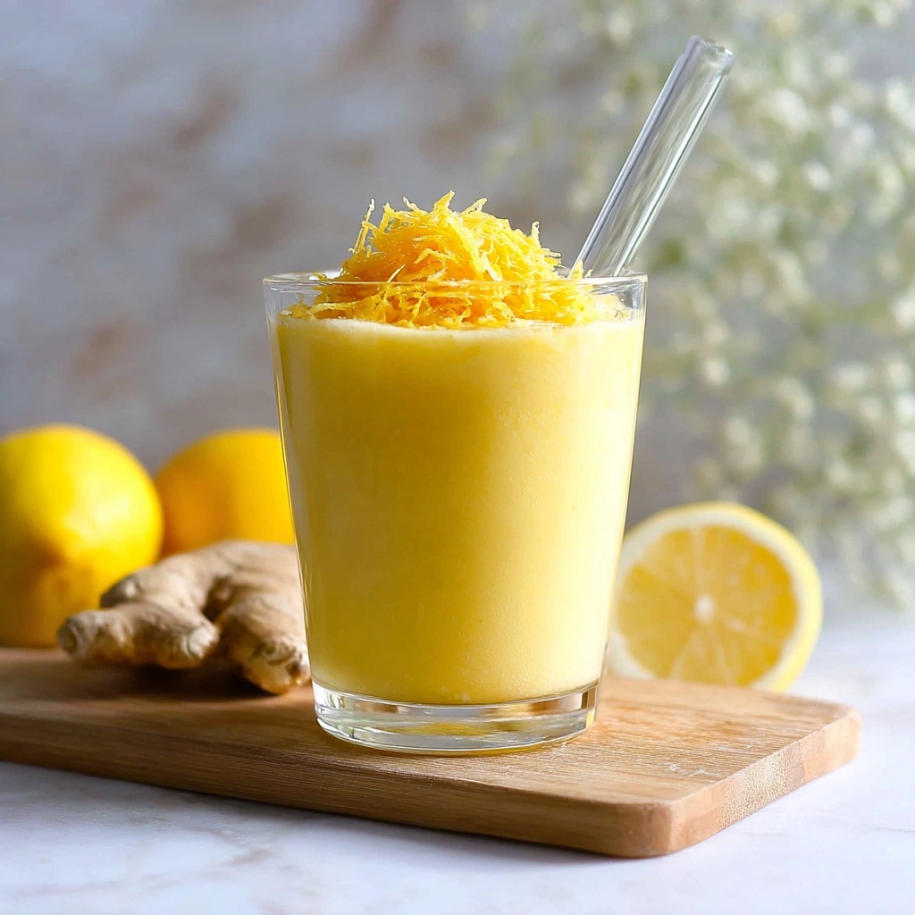 Fresh Lemon Ginger Detoxifying Smoothie Recipe - Recipe Image
