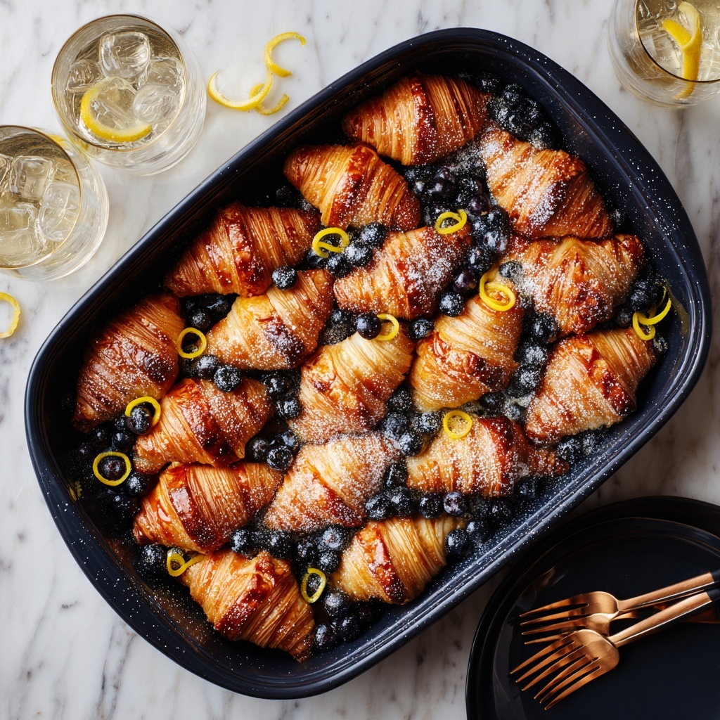 Croissant Breakfast Casserole with Lemon Curd and Berries Recipe - Recipe Image
