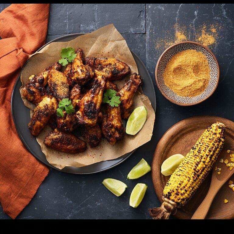 Grilled Chicken Wings with Corn Recipe