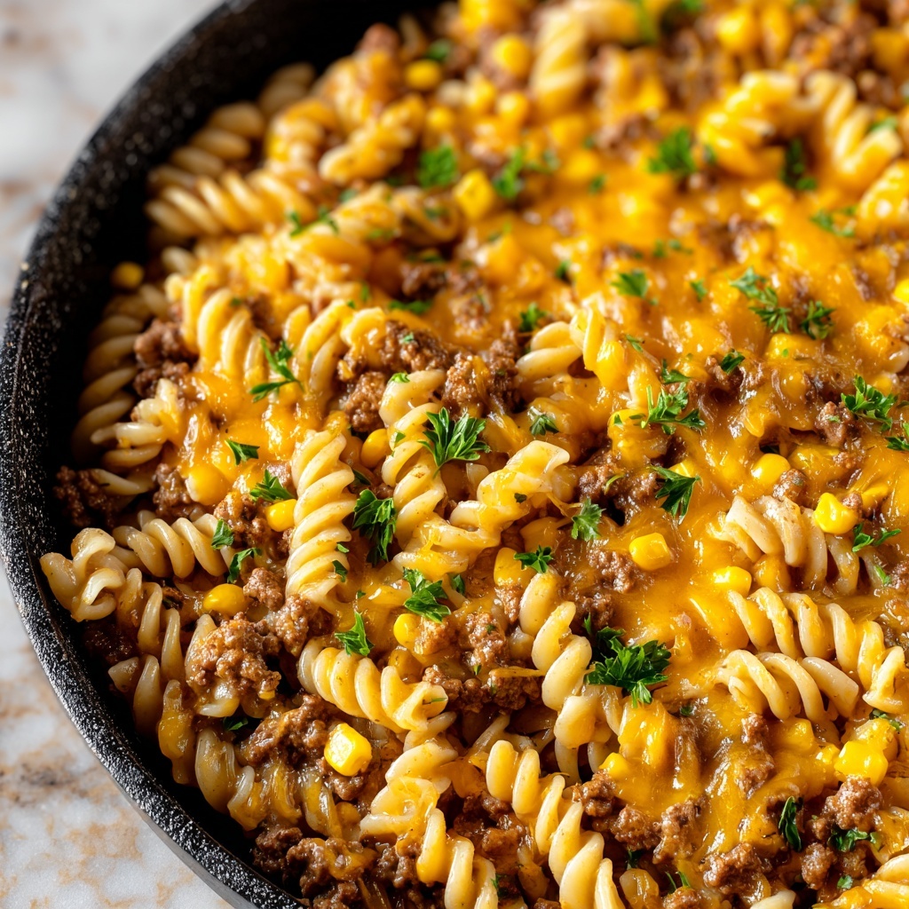 Loaded Cheddar Ranch Beef and Sweet Corn Rotini Bake Recipe - Recipe Image