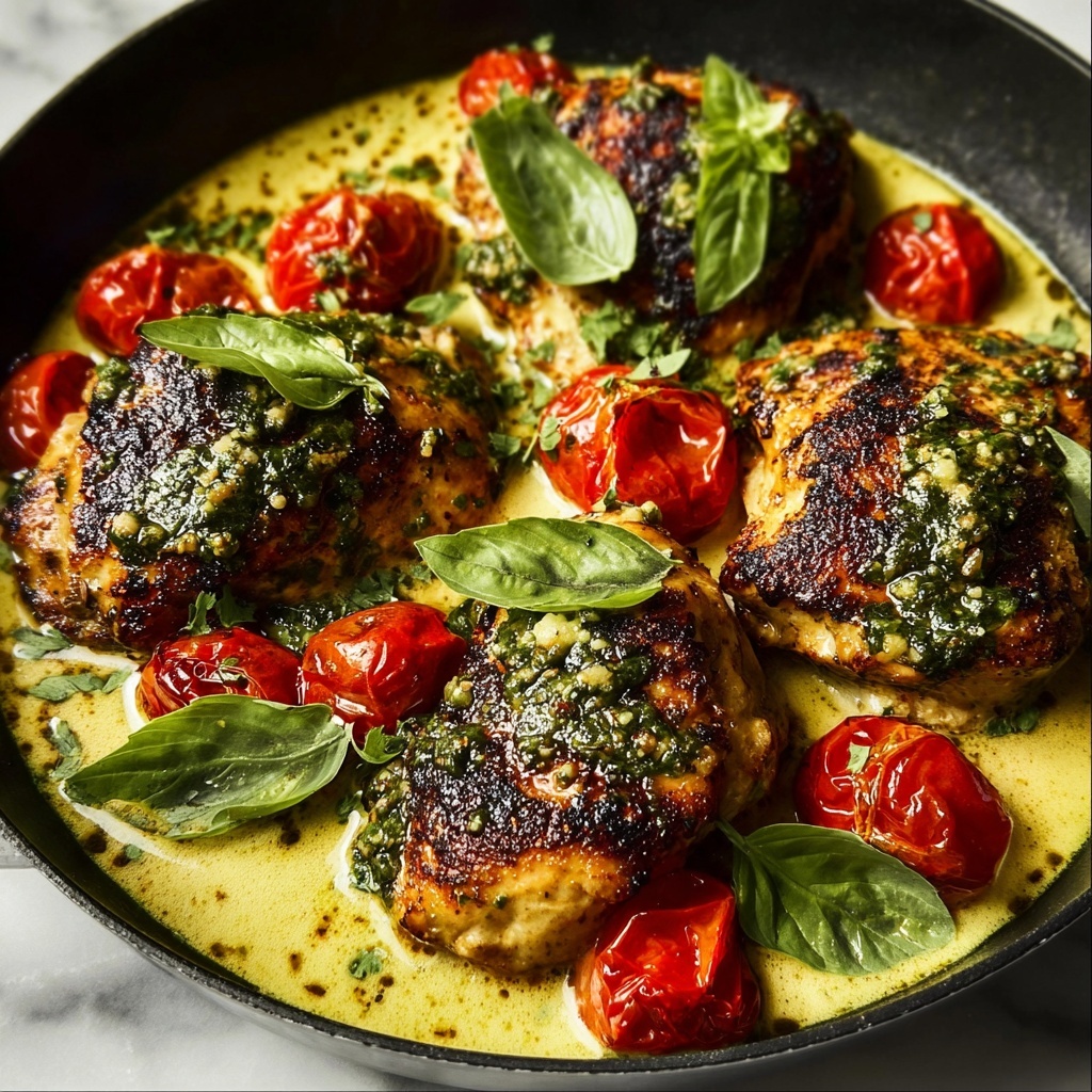 Creamy Pesto Chicken Recipe - Recipe Image