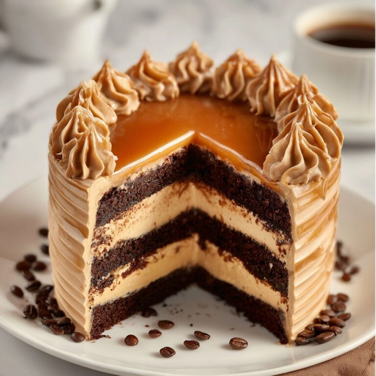 Decadent Caramel Latte Cake with Coffee Buttercream Recipe