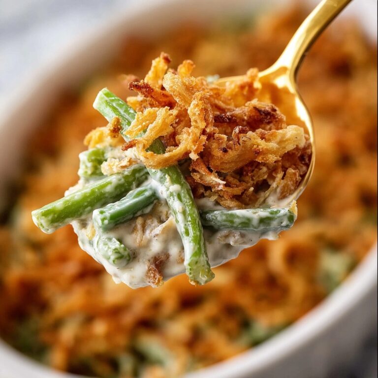 Cheesy Mushroom and Onion Green Bean Casserole Recipe
