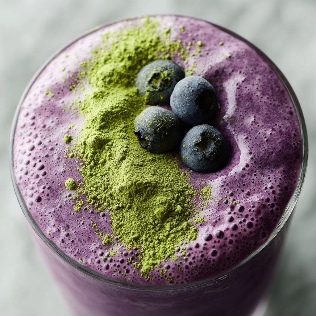 Wild Blueberry Vanilla Matcha Smoothie - Recipe Image