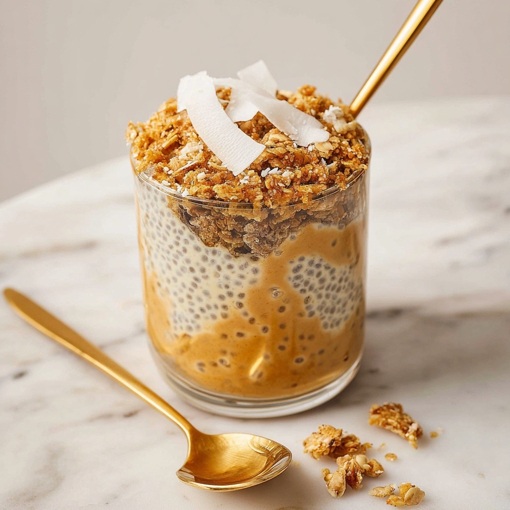 Mango Lassi Chia Pudding with Sticky Walnut Crumble Recipe - Recipe Image